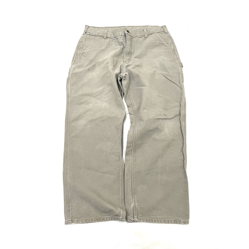 Carhartt B11-DES Canvas‎ Pants Men's 38x30 Gray Work Dungaree Loose Fit